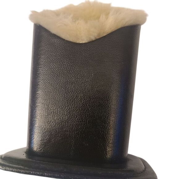 VINTAGE Eyeglasses Holders Matched Set Of TWO Leather And Faux Fur - Picture 10 of 11